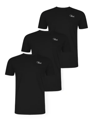 SikSilk Mens Black Pack of 3 Muscle Fit T-Shirts