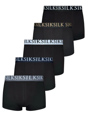 SikSilk Mens Black Pack of 5 Boxer Shorts