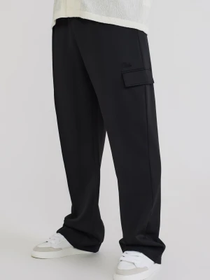 SikSilk Mens Black Poly Cargo Pants