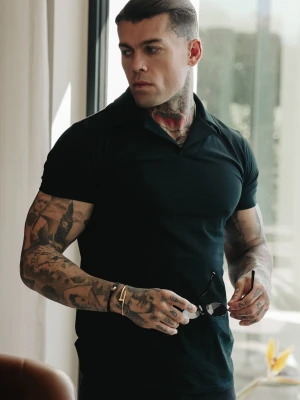 SikSilk Mens Black Revere Polo