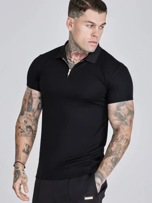 SikSilk Mens Black Smart Polo
