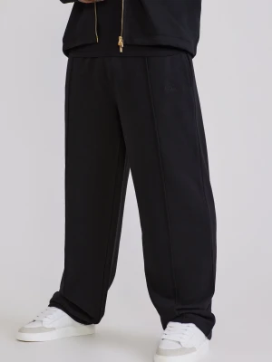 SikSilk Mens Black Wide Leg Smart Joggers