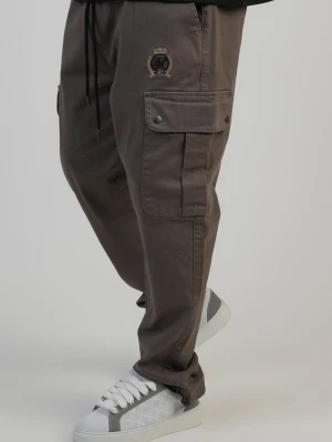 SikSilk Męskie Brązowe Luźne Fit Spodnie Cargo
