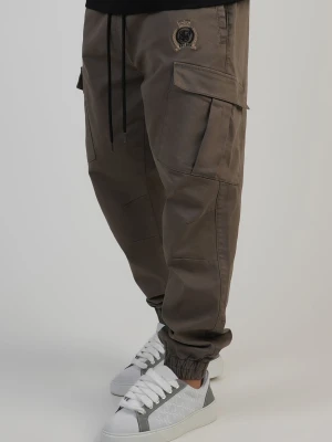 SikSilk Męskie Brązowe Regular Fit Spodnie Cargo