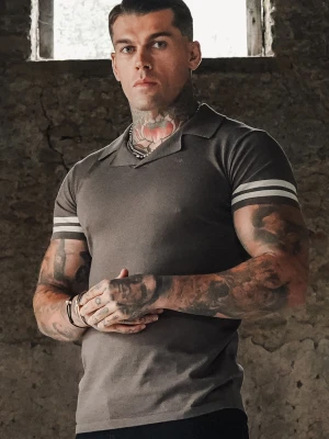 SikSilk Mens Brown Tournament Revere Polo