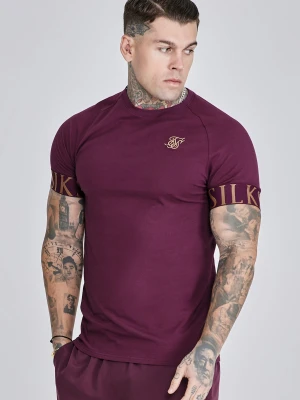 SikSilk Męski Bordowy Tech T-Shirt