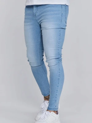 SikSilk Męskie Dżinsy Prane Jasnoniebieski