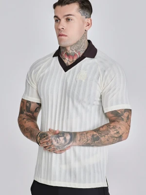 SikSilk Męski Ecru Koszulka Polo T-Shirt