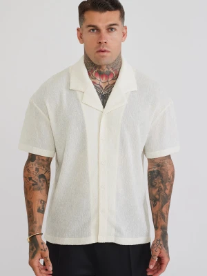 SikSilk Mens Ecru Textured Shirt