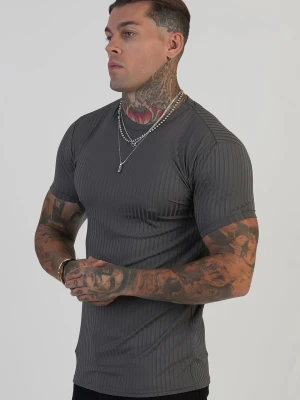 SikSilk Męski Szary Muscle Fit T-Shirt