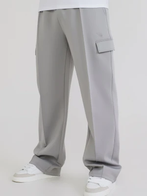 SikSilk Mens Grey Poly Cargo Pants