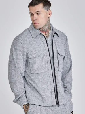 SikSilk Męska Szara Elegancka Koszula Overshirt