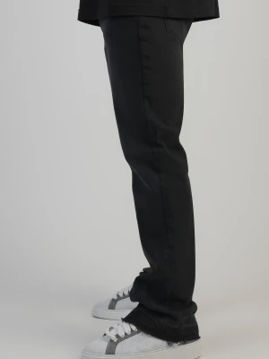 SikSilk Męskie Prane Czarne Flare Fit Jeansy