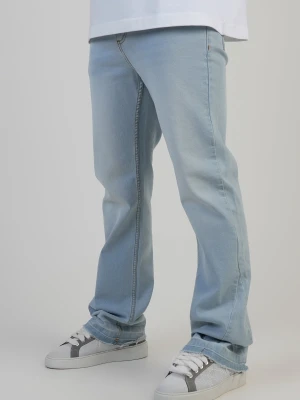 SikSilk Męskie Prane Jasnoniebieskie Flare Fit Jeansy