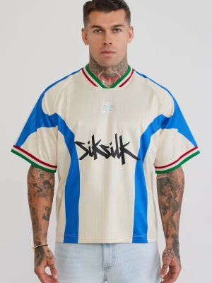 SikSilk Męska Biała i Niebieska Koszulka Piłkarska