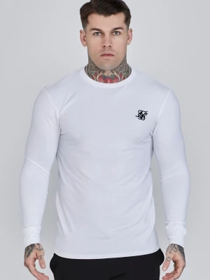 Zdjęcie produktu SikSilk Męska Biała Podstawowa Koszulka z Długim Rękawem