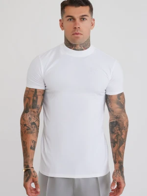 SikSilk Męska Biała Obcisła Koszulka Mięśniowa