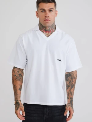 SikSilk Męska Biała Koszulka Polo