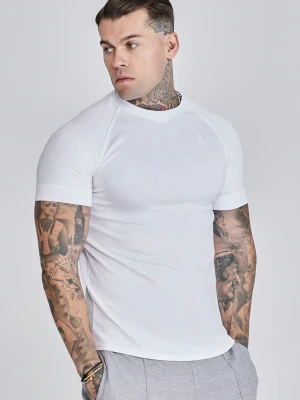 SikSilk Męski Biały Elegancki T-Shirt