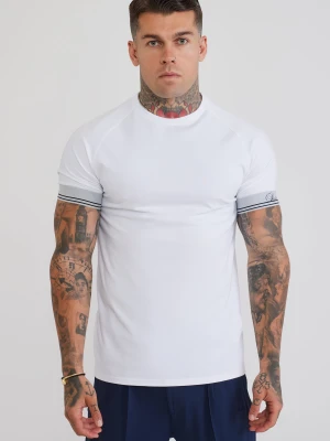 SikSilk Męska Biała Techowa Koszulka T-Shirt