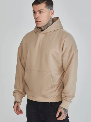 SikSilk Męska Beżowa Bluza z Kapturem z Grafiką