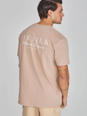 SikSilk Męska Beżowa Koszulka z Grafiką