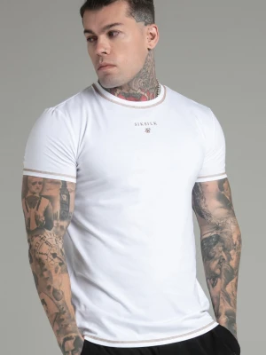 SikSilk Męska Biała Koszulka Muscle Fit
