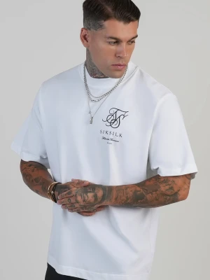 SikSilk Męska Biała Koszulka z Logo T-Shirt