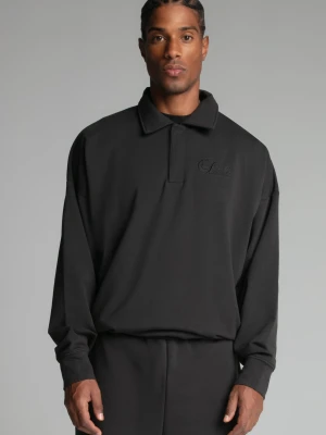 SikSilk Męska Bluza Wyprana Czarna