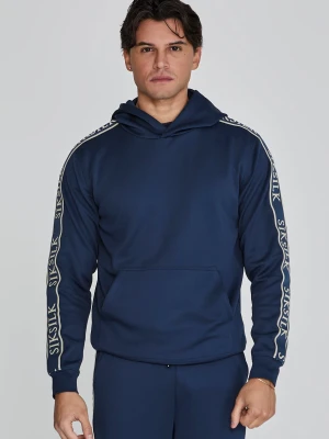 SikSilk Męska Bluza z Kapturem w Kolorze Marynarskim