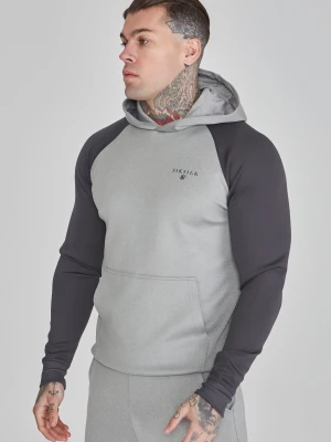 SikSilk Męska Bluza z Kapturem w Kolorze Szarym Melanżowym o Kroju Muscle Fit