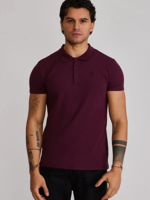 SikSilk Męska Bordowa Koszulka Polo T-Shirt