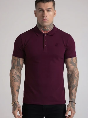 SikSilk Męska Bordowa Koszulka Polo T-Shirt