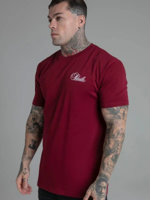 SikSilk Męska Bordowa Koszulka z Luźnym Krojem