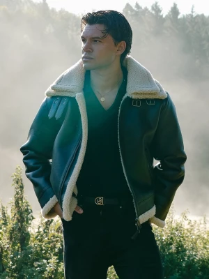 SikSilk Męska Brązowa Aviator Kurtka