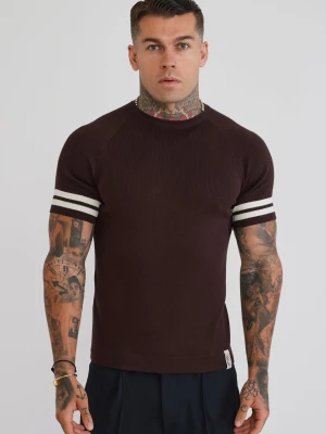 SikSilk Męska Brązowa Dzianinowa Koszulka