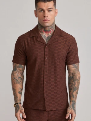 SikSilk Męska Brązowa Koszulka Frotte