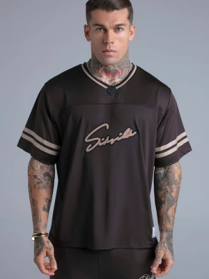 SikSilk Męska Brązowa Koszulka Piłkarska T-Shirt