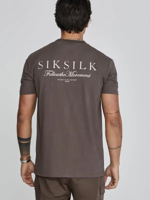 SikSilk Męska Brązowa Koszulka z Grafiką