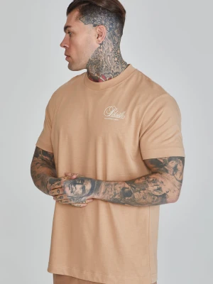 SikSilk Męska Brązowa Koszulka z Grafiką