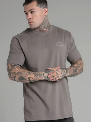 SikSilk Męska Brązowa Koszulka z Luźnym Krojem
