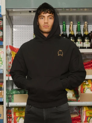 SikSilk Męska Czarna Bluza z Kapturem Pullover