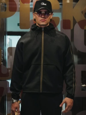 SikSilk Męska Czarna Bluza z kapturem z pełnym zamkiem