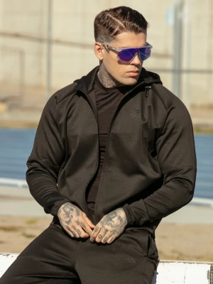 SikSilk Męska Czarna Bluza z Pełnym Zamkiem