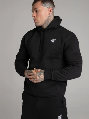 SikSilk Męska Czarna Esencjonalna Bluza z Kapturem