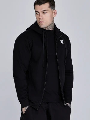 SikSilk Męska Czarna Essentials Bluza z Pełnym Zamkiem