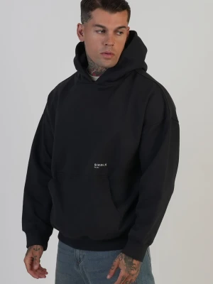 SikSilk Męska Czarna Graficzna Bluza z Kapturem