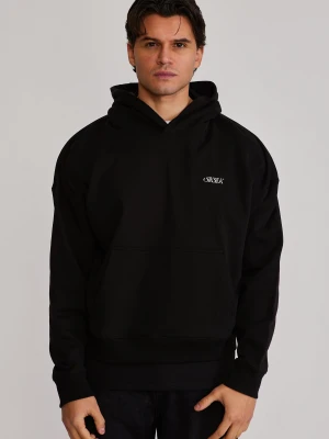 SikSilk Męska Czarna Graficzna Bluza z Kapturem