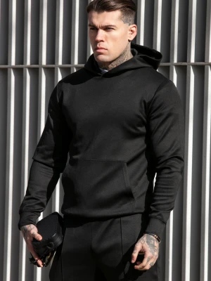 SikSilk Męska Czarna Inteligentna Bluza z Kapturem