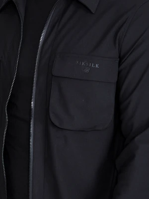SikSilk Męska Czarna Koszula Utility